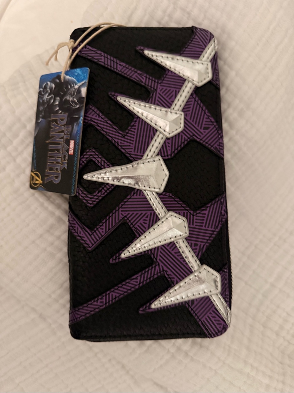 Black Panther Themed Black & Purple loungefly Wallet - Picture 2 of 4